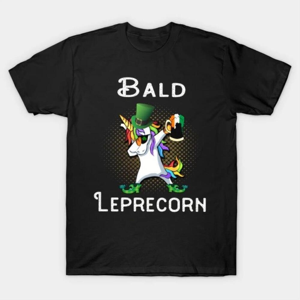 Dabbing Bald Leprecorn Beer Shamrock Leprechaun St Patricks Day Tshirt